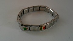 Zoppini Stainless Steel Italian Charm Bracelet with 17 Links & 9 Charms