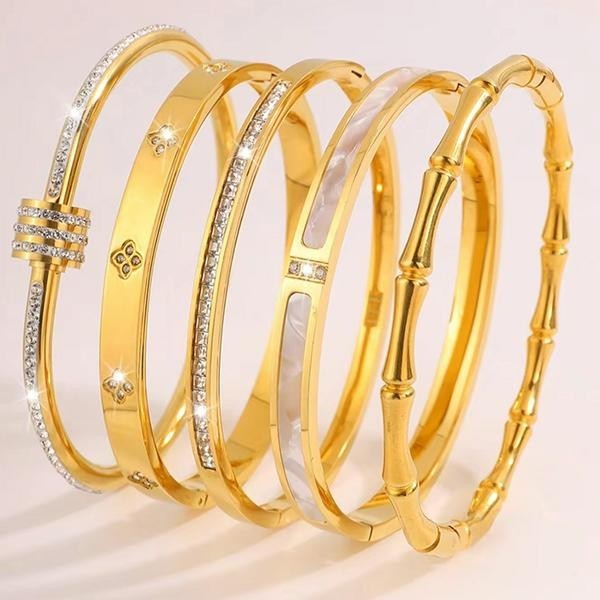 5PCS Gold Bangle for Women Bracelet DailyClothing Decor Trendy Exquisite Jewelry gallery