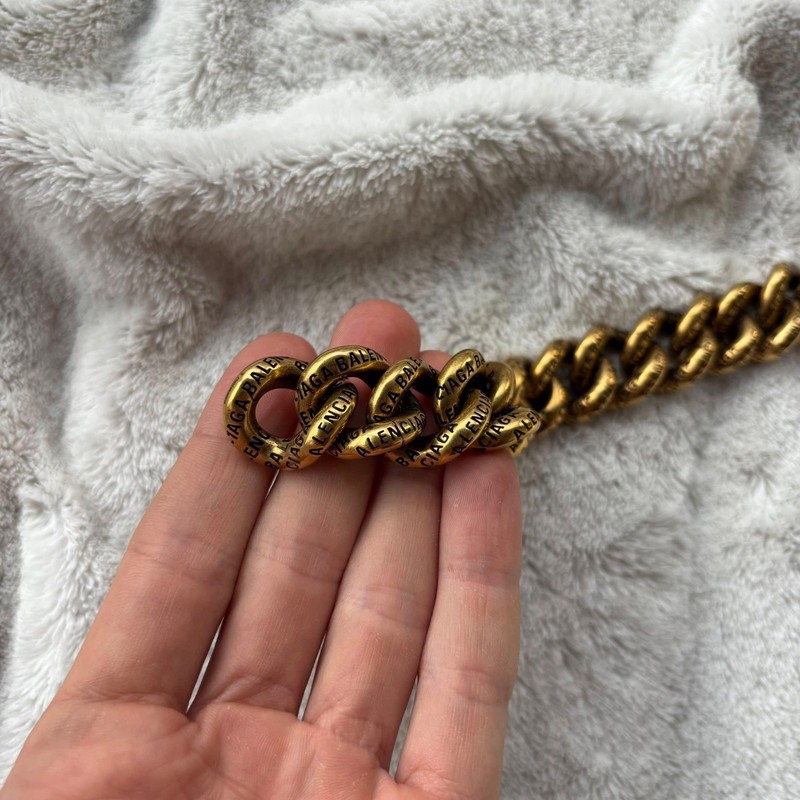 Balenciaga Gold Engraved Logo Bracelet - Small - $975 - Authentic - Brand New gallery