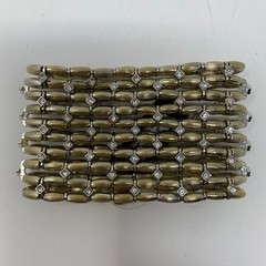 king square bracelet size os champagne gold stretch adjustable 10 strand NEW