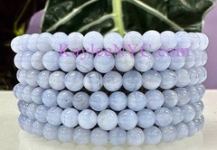 Wholesale 6 Pcs Blue Lace Agate 5mm 7.5” Natural Crystal Stretch Bracelet