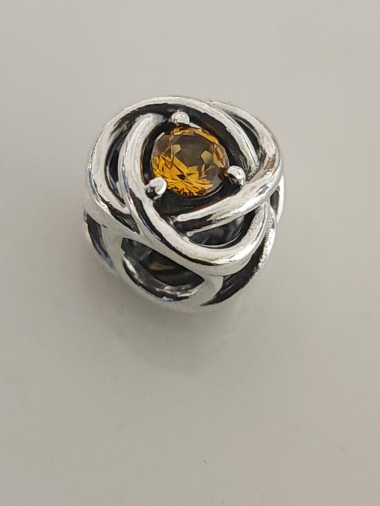 AUTHENTIC PANDORA NOVEMBER HONEY ETERNITY CIRCLE CHARM #790065C04