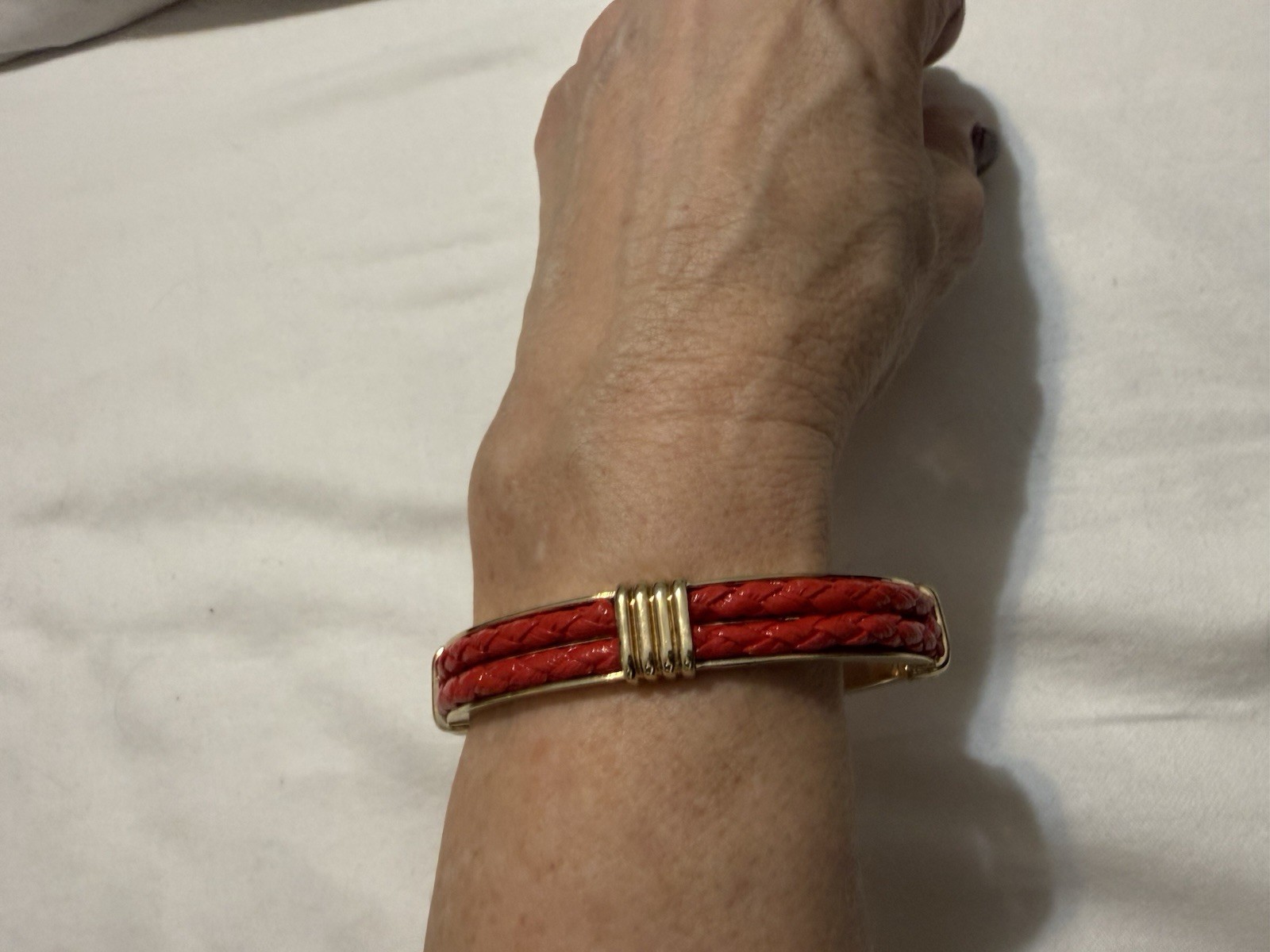 Brooks Brothers Sample Red Bangle Cuff Bracelet Not Signed Z22 gallery