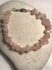 Rose Quartz 5-8mm Chips Gemstone Beads – Women Bracelet Gift 7.5″ AAA