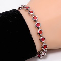 Pink Rubellite Tourmaline 925 Sterling Silver Adjustable Bracelet 7-8″ B126919