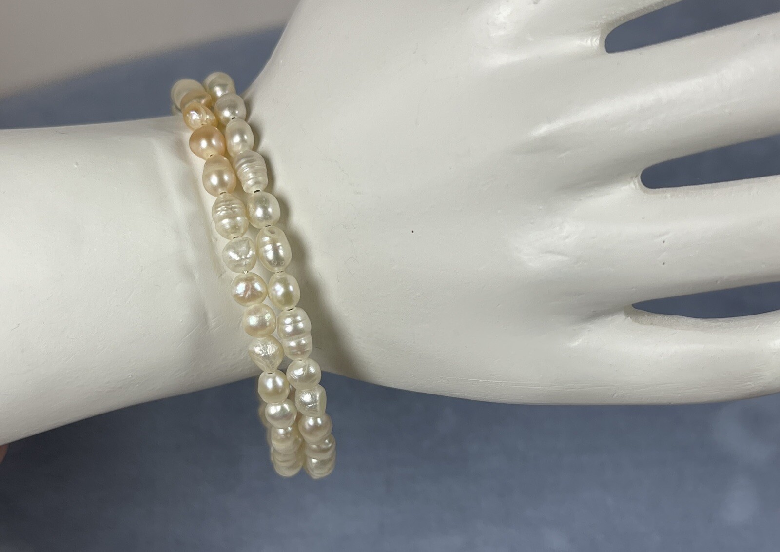 Cultured Freshwater Pearl Fashion Jewelry Coil Wire Wrap Bracelet 16"/5mm Large gallery