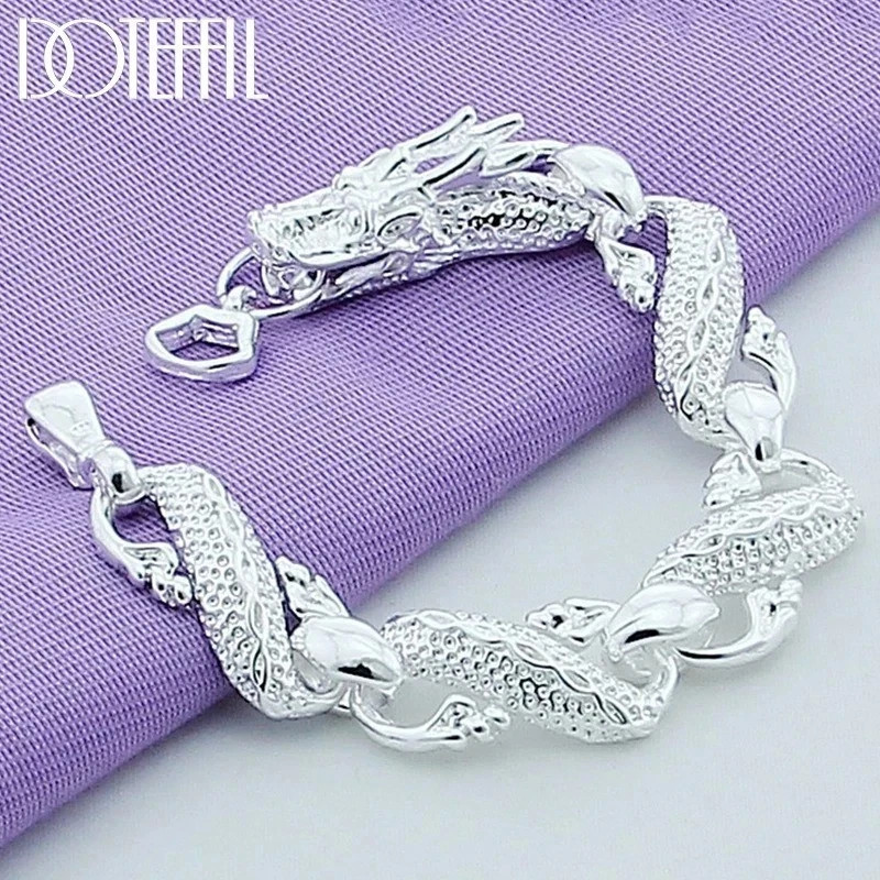 URMYLADY 925 Sterling Silver Dragonfly Chain Bracelet For Women Fashion Jewelry