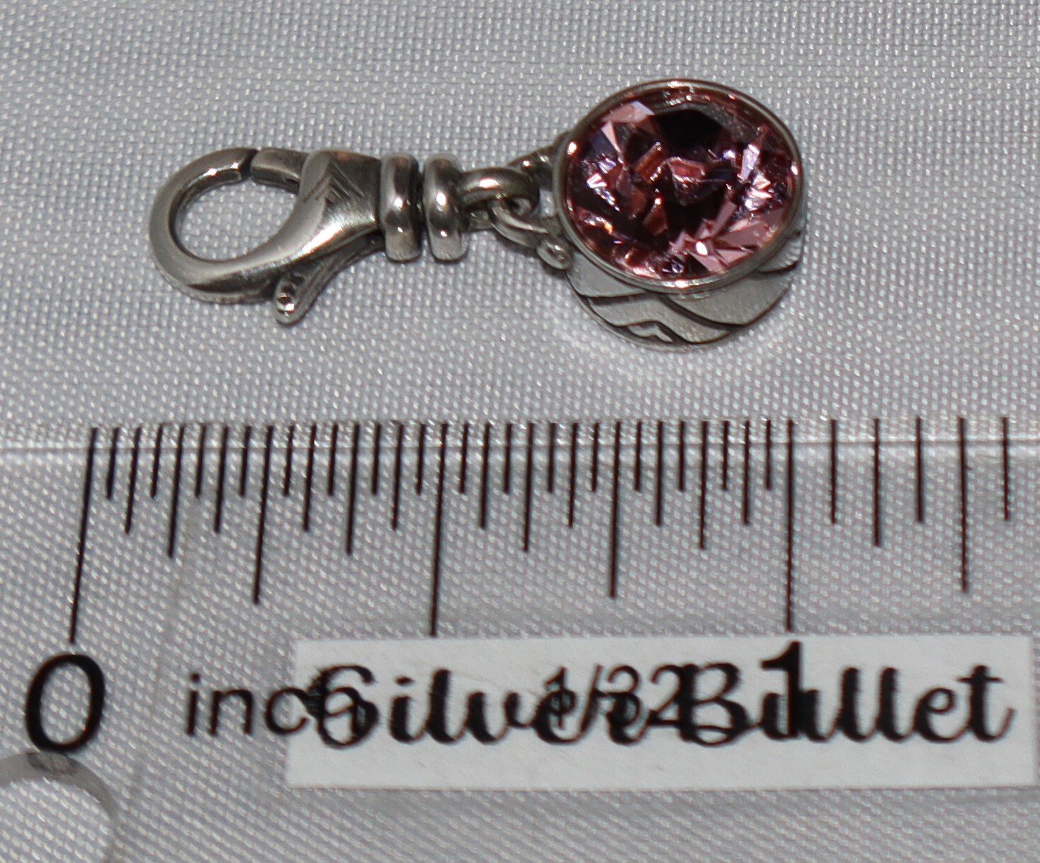 Silpada Sterling Silver October Birthstone Pink Clip On Charm Pendant C2536 gallery
