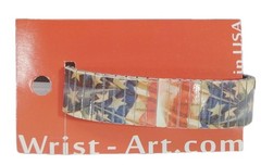 American Flag Bracelet Patriotic Metal Tile Wrist Art Band One Size