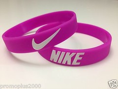 Nike Sport Baller Band Pink w/white logo Silicone Rubber Bracelet Wristband
