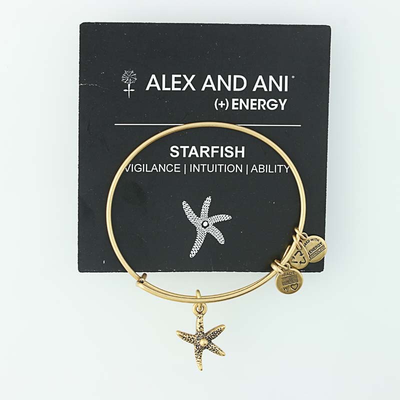 New ALEX AND ANI Starfish Charm Bangle Bracelet Nautical Beach W/ Card gallery