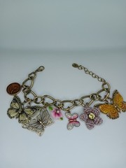 Accessorize Butterfly Themed Charm Style Bracelet Brass Coloured Statement