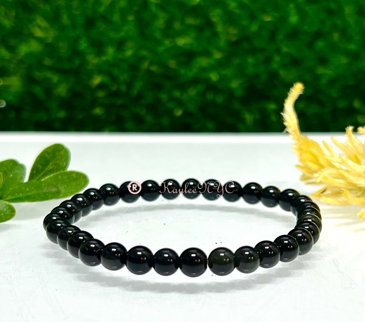 Wholesale 6 Pcs Natural Rainbow Obsidian 6mm 7.5” Stretch Bracelet Crystal gallery