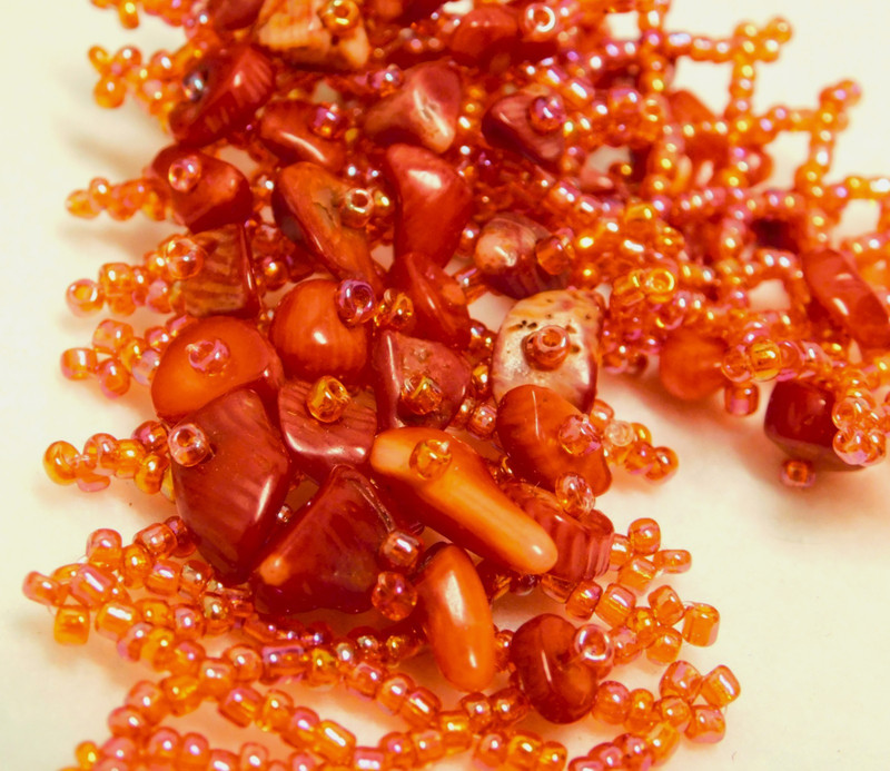 CLASSIC RED CORAL, CABLE, CRYSTAL AND MESH BRACELET LOT gallery