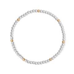 Women’s Gold Plated 3mm Polished Silver and 14/20 Gold Filled Bead Stretch Brace