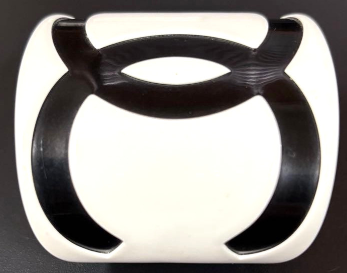 Authentic CHANEL Summer Bangle CC Logo White & Black - DDP - Vintage Accessory gallery