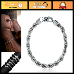 Rope Bracelet 2MM/4MM/6MM – Adjustable 6-9 Inch – Gold & White Gold – Unisex Jew