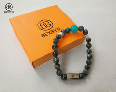 BEXBYN Handmade Natural Black Labradorite 8mm Bracelet Crystal Gemstone Beads