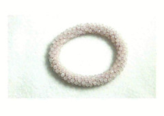 SPARKLY LT. PINK CRYSTAL GLASS BEAD STRETCHABLE BRACELET