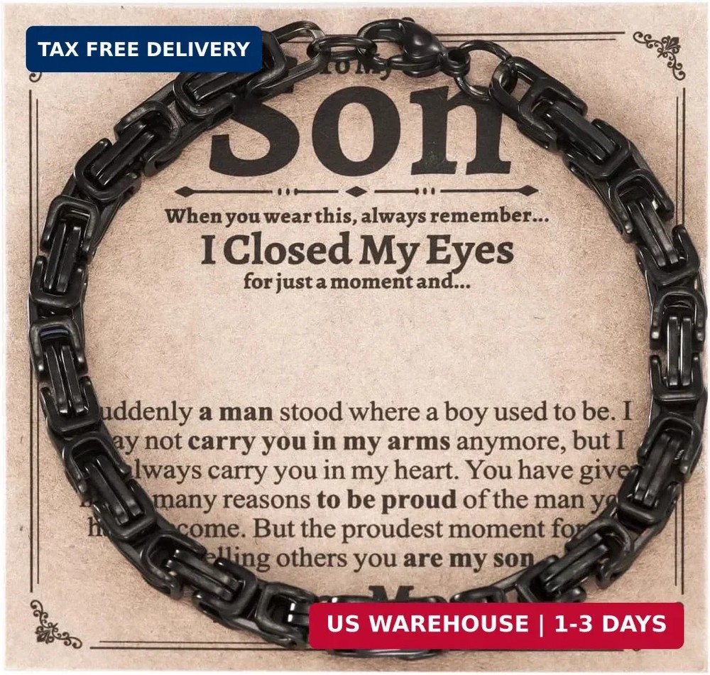 Son Bracelet from Mom to Sons I Closed My Eyes Mother to My Sons Birthday Jewelr