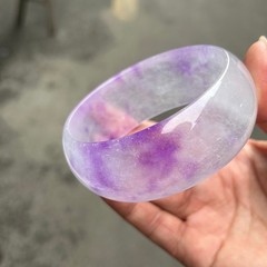 62MM Real Natural Myanmar high Ice Purple Jade jadeite tyre bracelets bangle