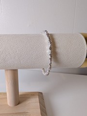 bracelet for women and man 18 cmm long made with sterling silver stone