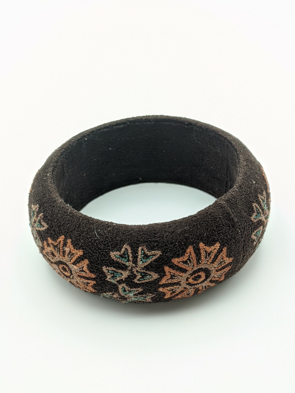 Floral Embroidered Cuff Bangle Bracelet Fall Colors gallery