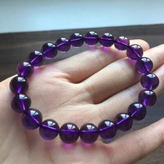 8mm Natural Amethyst Quartz Purple Uruguay Round Beads Woman Man Bracelet AAAA