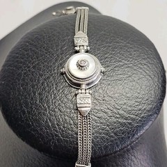 06K7 OLD PRETTY WOMEN’S BRACELET IN 925 SOLID SILVER + MOTHER OF PEARL AND ZIRCONIUM