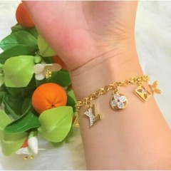 18K 22K 23K 24K THAI BAHT YELLOW GOLD WOMEN Bracelet 18 cm