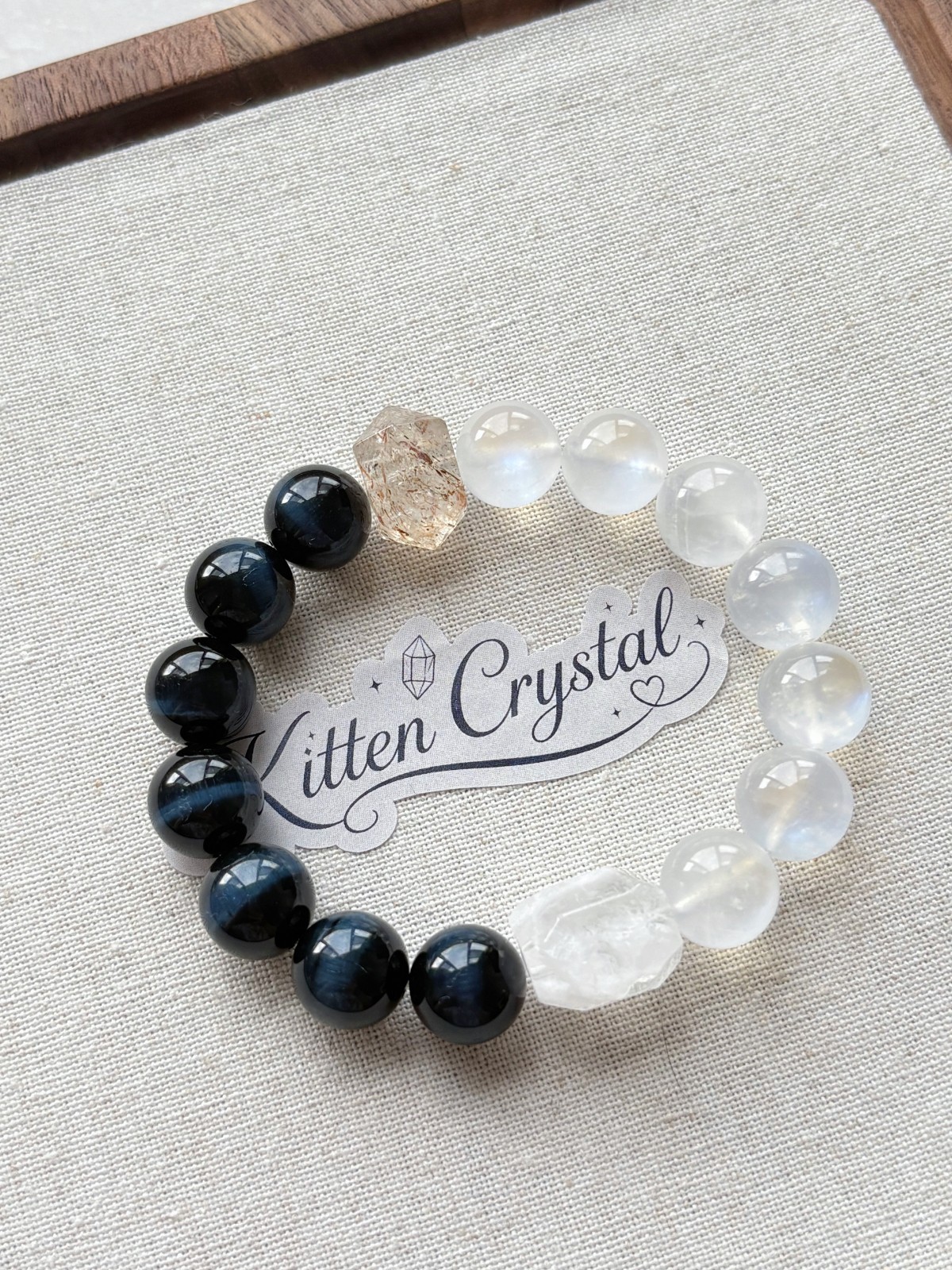 AAA+ Natural Moonstone Bead Bracelet Healing Crystal Blue Flash Blue Tiger' sEye gallery