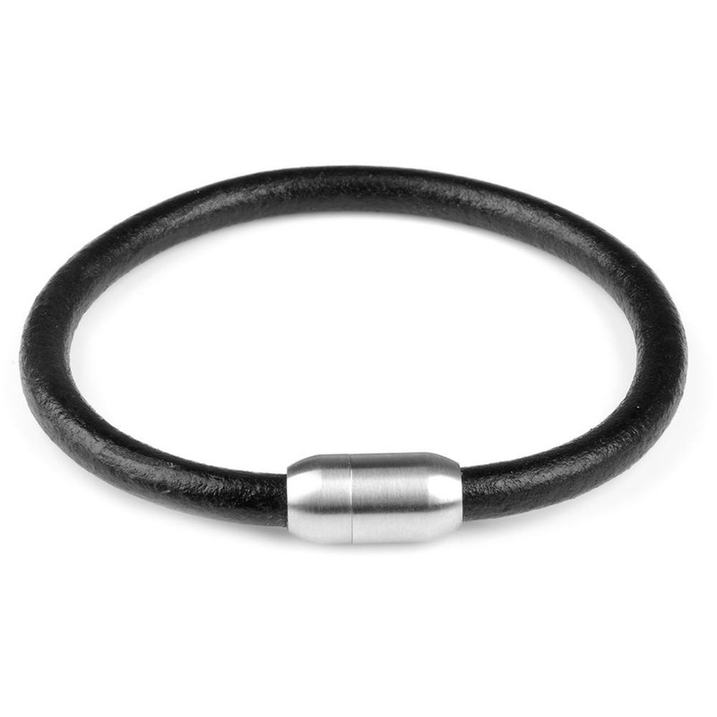 Smooth Genuine Leather Bracelet with Stainless Steel Magnetic Clasp for Men gallery
