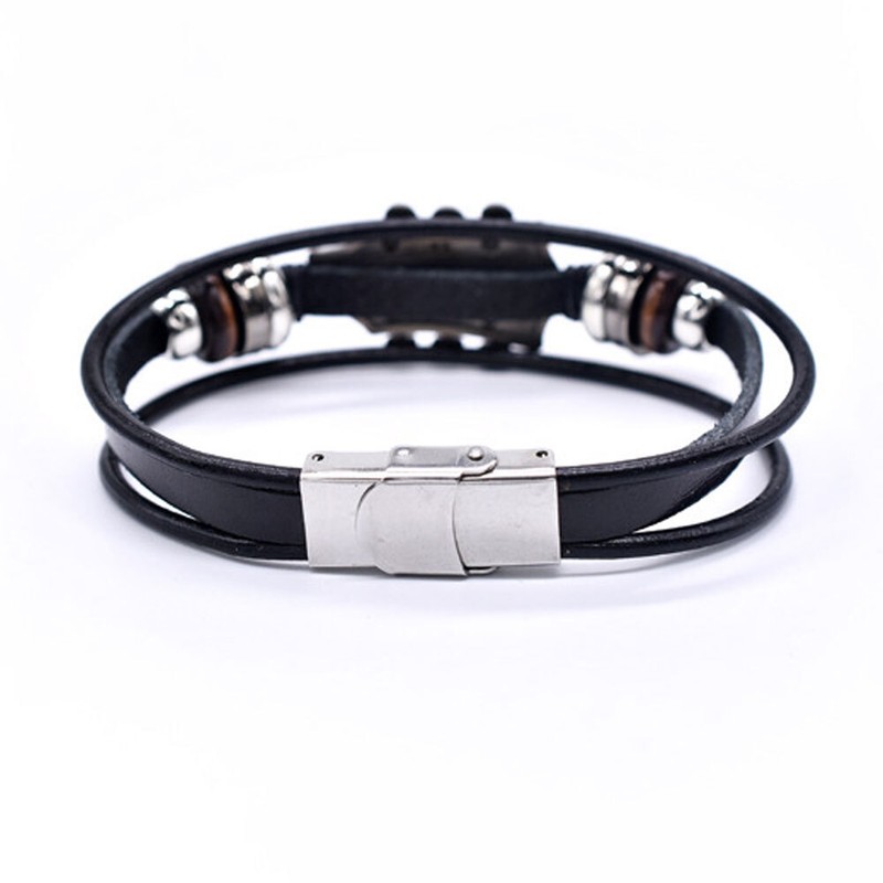 Retro Faux Leather Guitar Bracelet,Zinc Alloy Rock Music Guitar Bracelet ET gallery