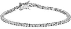 ANTI TARNISH 925 Sterling Silver Micro Skinny 2mm 1 Row CZ Tennis Bracelet 8.5”