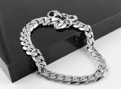 5pcs in bulk Women Men Stainless Steel Curb Link Chain Bracelet 8mm 8.5”