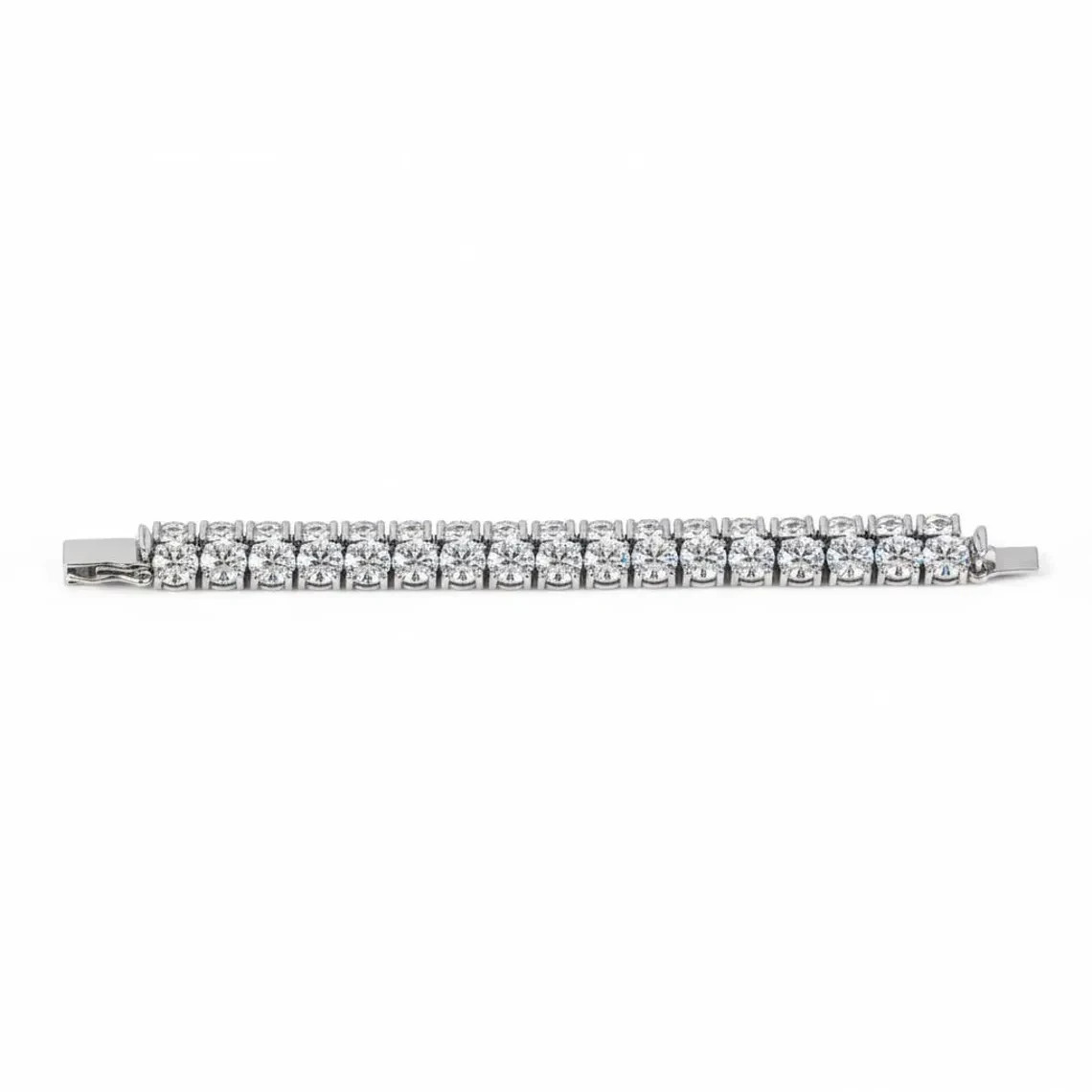 10 Carat Round Cut CREATED Diamond Tennis Bracelet, 14k White SILVER , 7 inch gallery