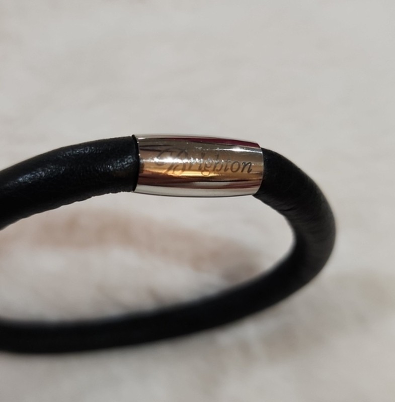 Brighton Woodstock Smooth Black Leather Bracelet, Size Small, 7-3/4" When Closed gallery