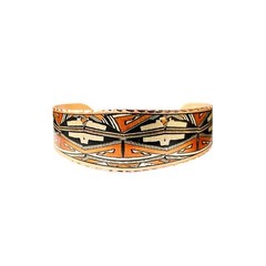 SW Native Pueblo Bracelets Cuff Tapered with Pueblo Tribal Art Pueblo Jewelry