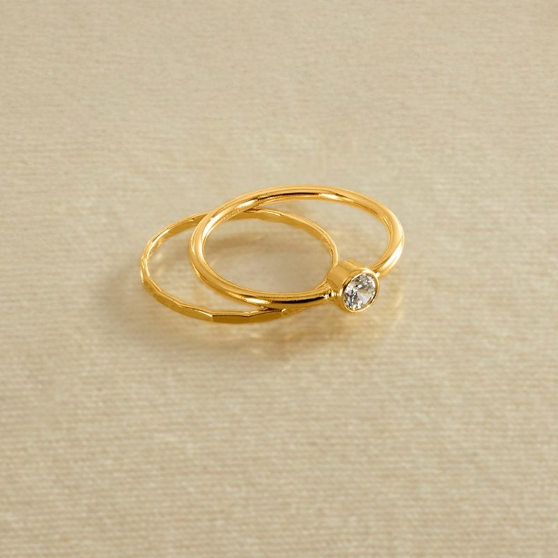 1/20 14K Gold Filled 1.25mm Hammered Stack Band gallery