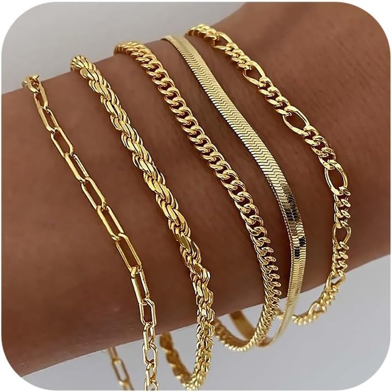 Gold Bracelets for Women Waterproof 14K Real Gold Jewelry Sets for Women Trendy gallery