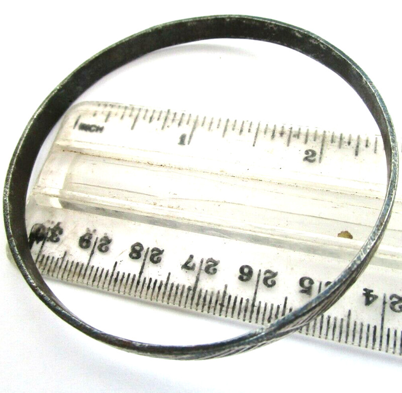 Bangle Bracelet Silver Metal Geometric Black & Gold Small gallery