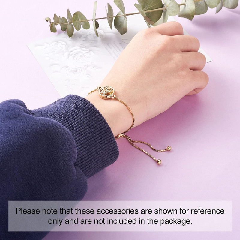 16Pcs Adjustable Slider Bracelet with Ball Ends Slider Extender Chains with Rhin gallery