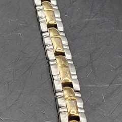 Unisex Bracelet Cast Iron Stainless Steel Silver & Gold Tone