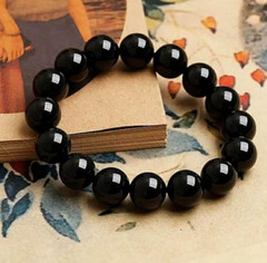 2025HOT Black Onyx Natural Stone 6mm Bracelet Spiritual Healing Women Reiki Gift