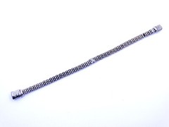 LAGOS CAVIAR Diamond Station X Beaded Link Sterling Silver 7.25″ Bracelet AS IS