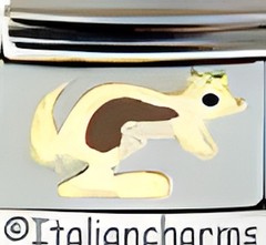 Brown Kangaroo Enamel Italian Charm 9mm Bracelet Link Australia Wildlife Gift