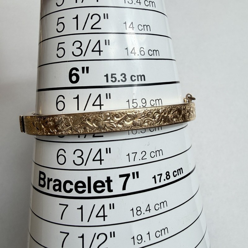 Antique Victorian Gold Filled Taille d'Epargne Bangle Bracelet gallery