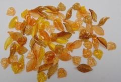 80 Transparent Acrylic Leaves Fall Autumn Leaf Colors~1″ to 1-1/2″ long Charms