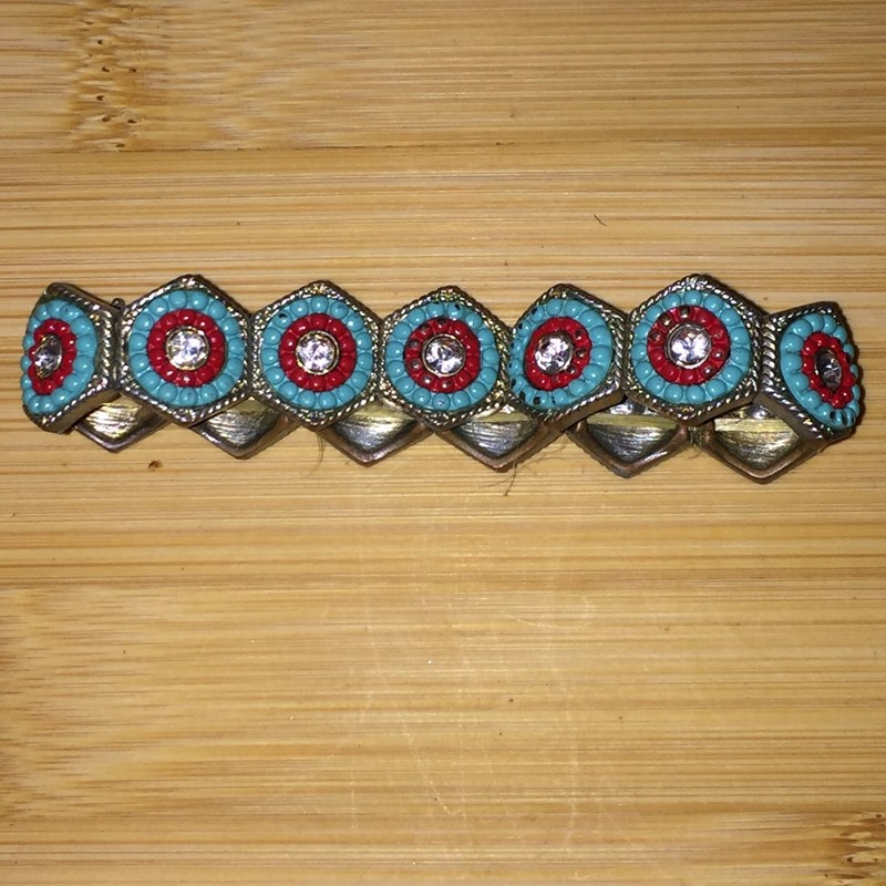 Bohemian Stretch Bracelet Turquoise Red Beaded Rhinestone Ethnic gallery