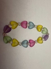 Pastel heart bracelet stretchy medium size